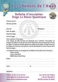 Bulletin d'inscription - Danse quantique