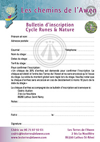Bulletin d'inscription - Cycle Runes & Nature